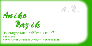 aniko mazik business card